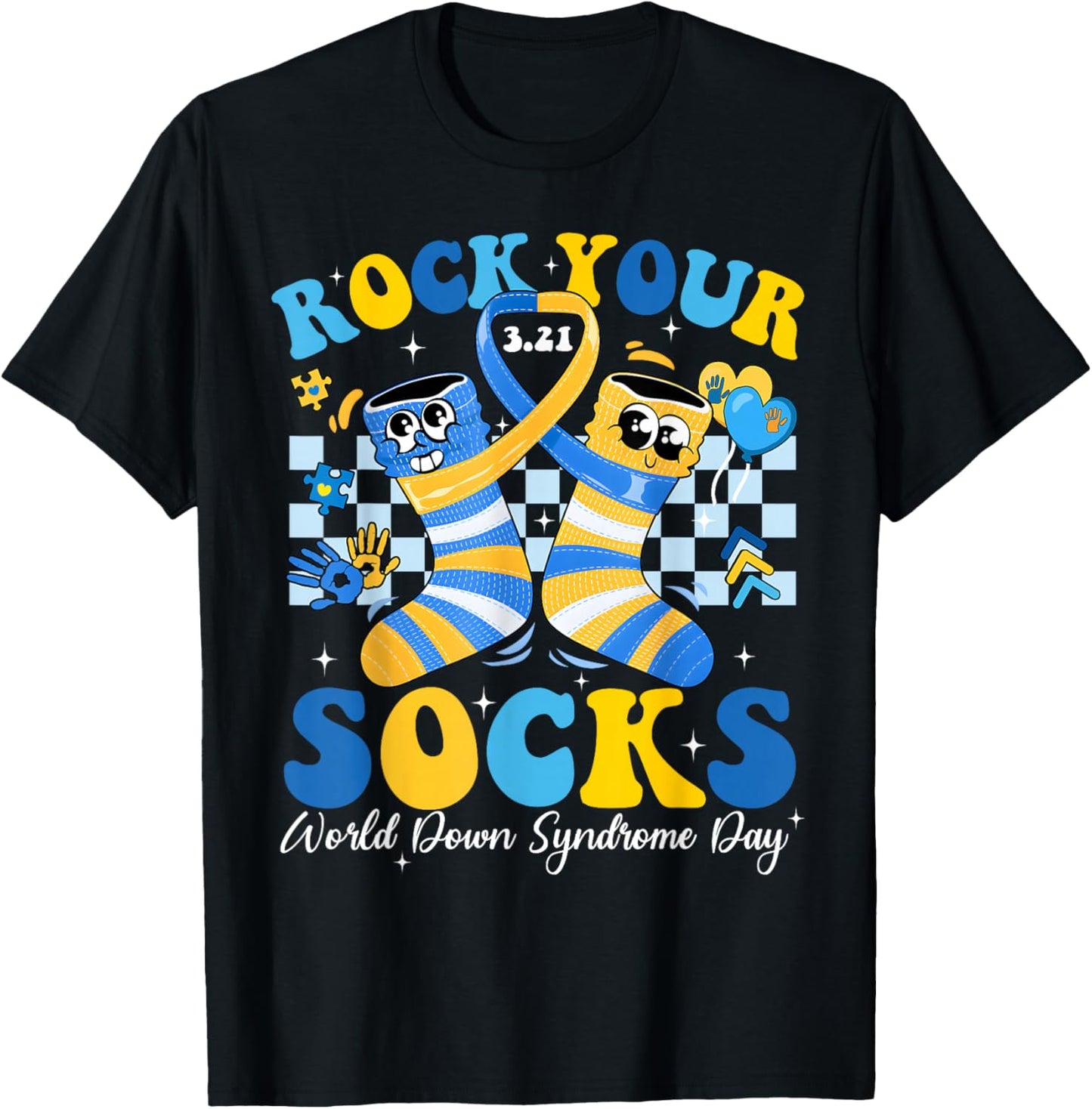 World Down Syndrome Day Rock Your Socks Men Women Kid T-Shirt - T-Shirt | Black
