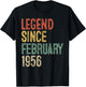 Legend February 1956 70th Birthday Men Women 70 Year Old T-Shirt - T-Shirt | Black