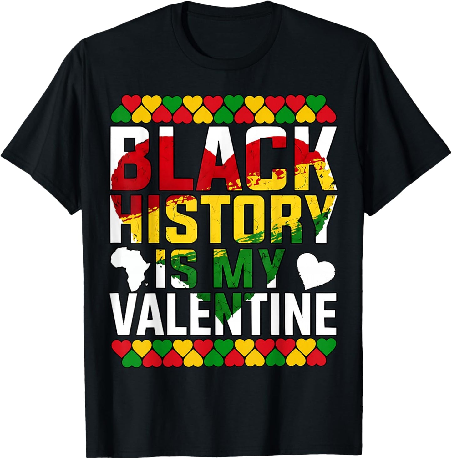 Black History Month is My Valentine Heart Afro Women Men red T-Shirt - T-Shirt | Black