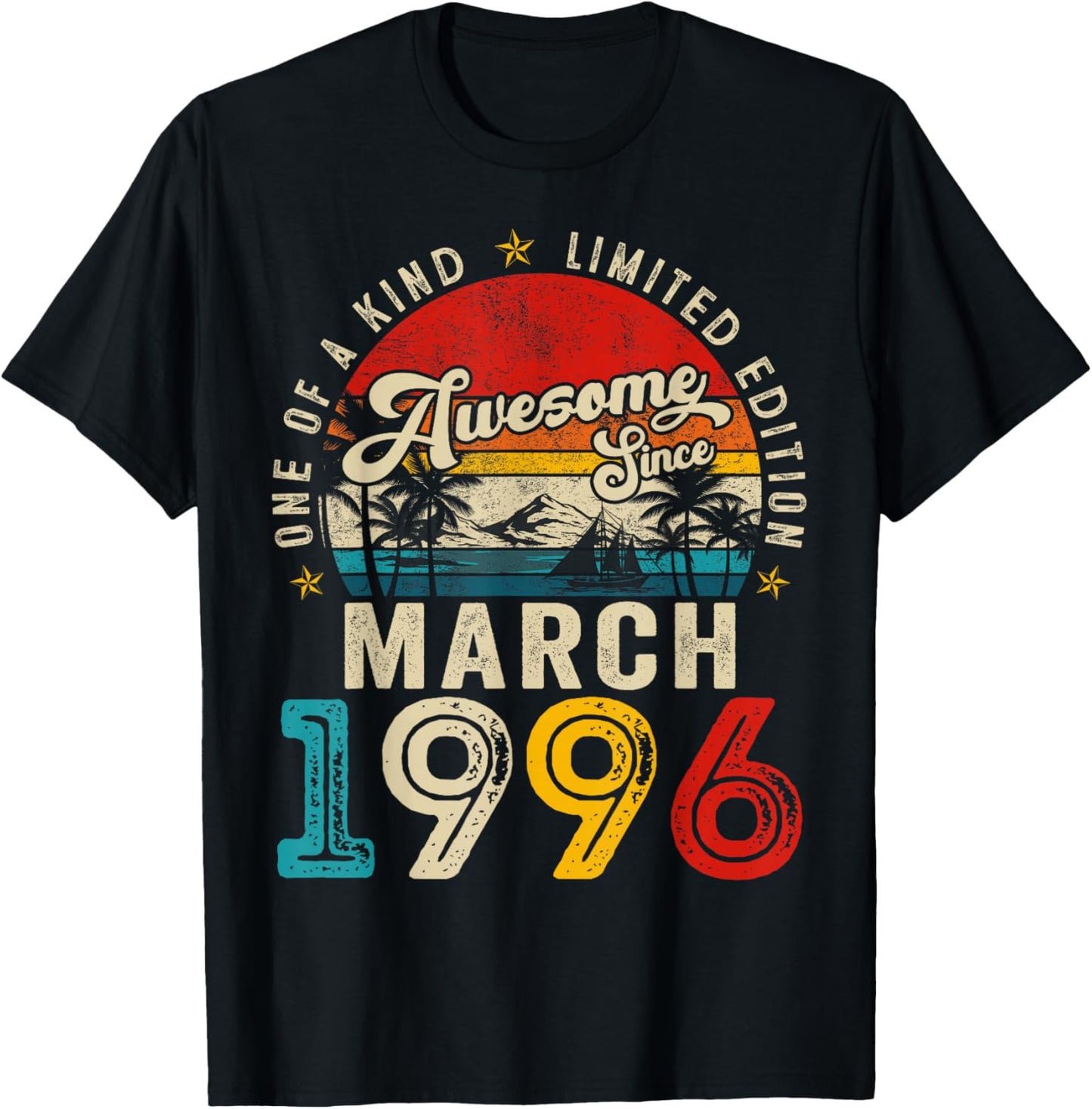 30 Year Old Awesome Since March 1996 30th Birthday Men Women T-Shirt - T-Shirt | Black