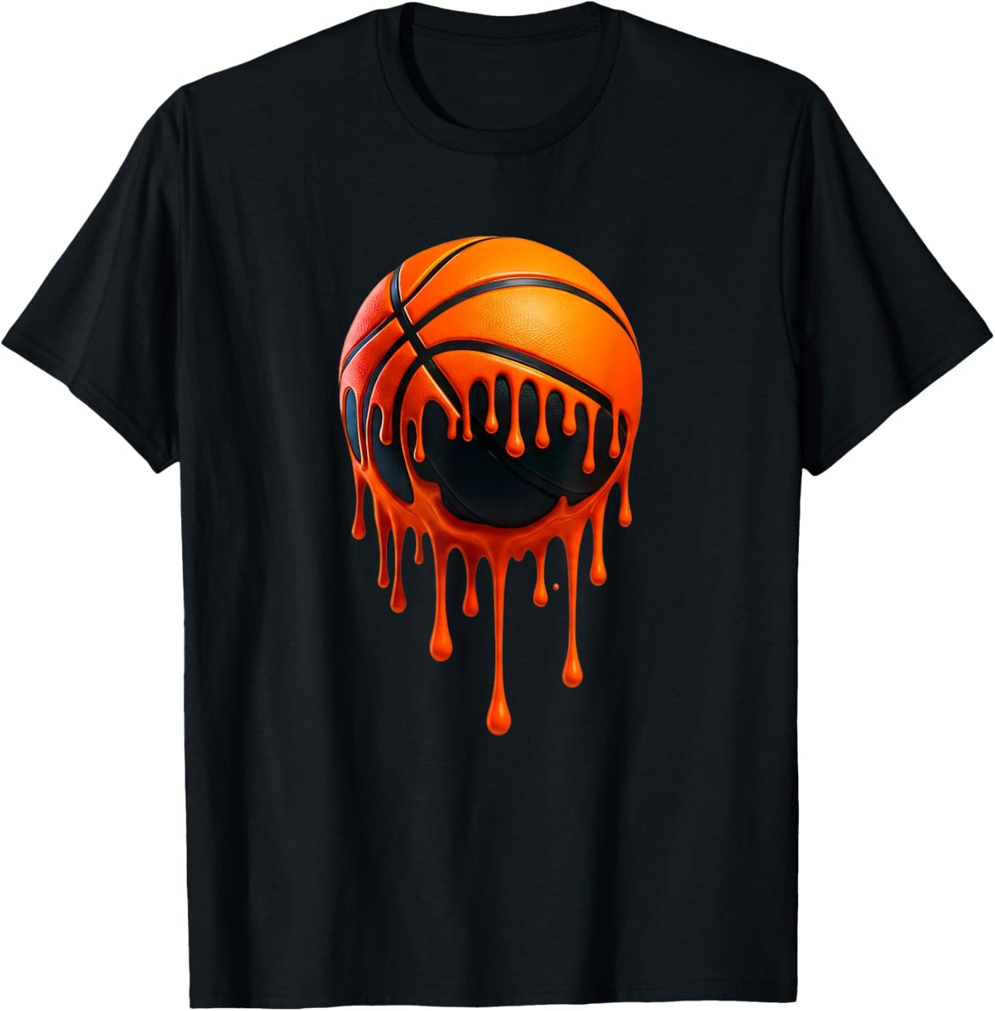 Basketball Ice Cream Drip Sport Bball T-Shirt - T-Shirt | Black