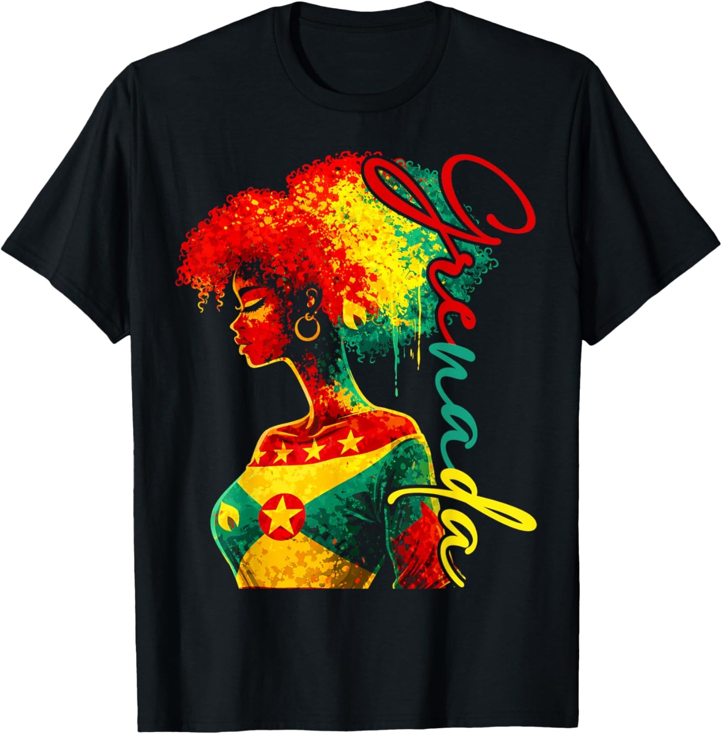Grenada Flag Grenadian Girl Proud Pride Patriotic T-Shirt - T-Shirt | Black
