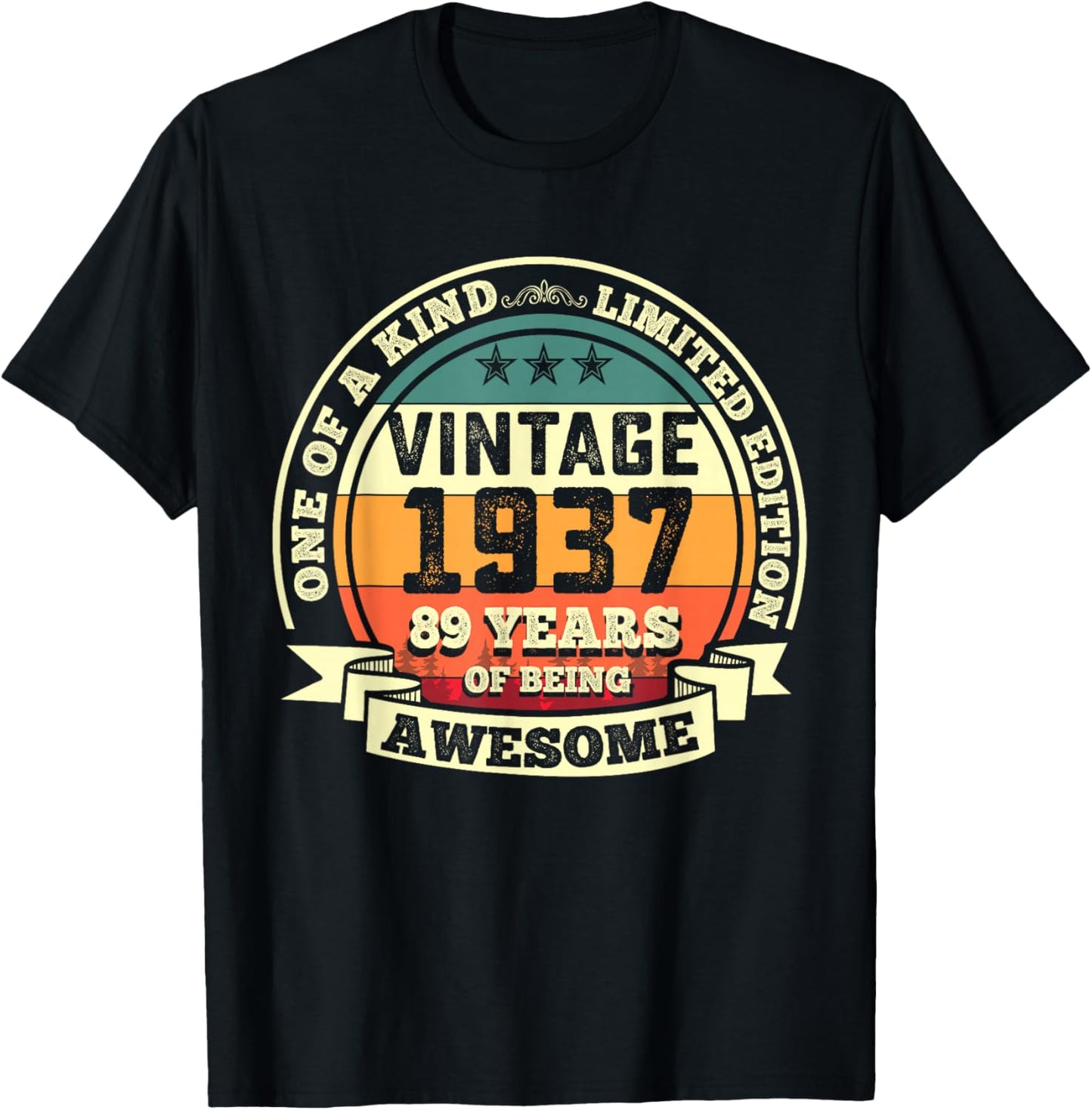 89th Birthday Gift 89 Years of Being Awesome 89 Years Old T-Shirt - T-Shirt | Black