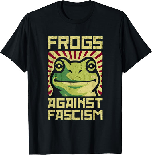 Frogs Against Fascism Protest Democracy Frogtifa Political T-Shirt - T-Shirt | Black