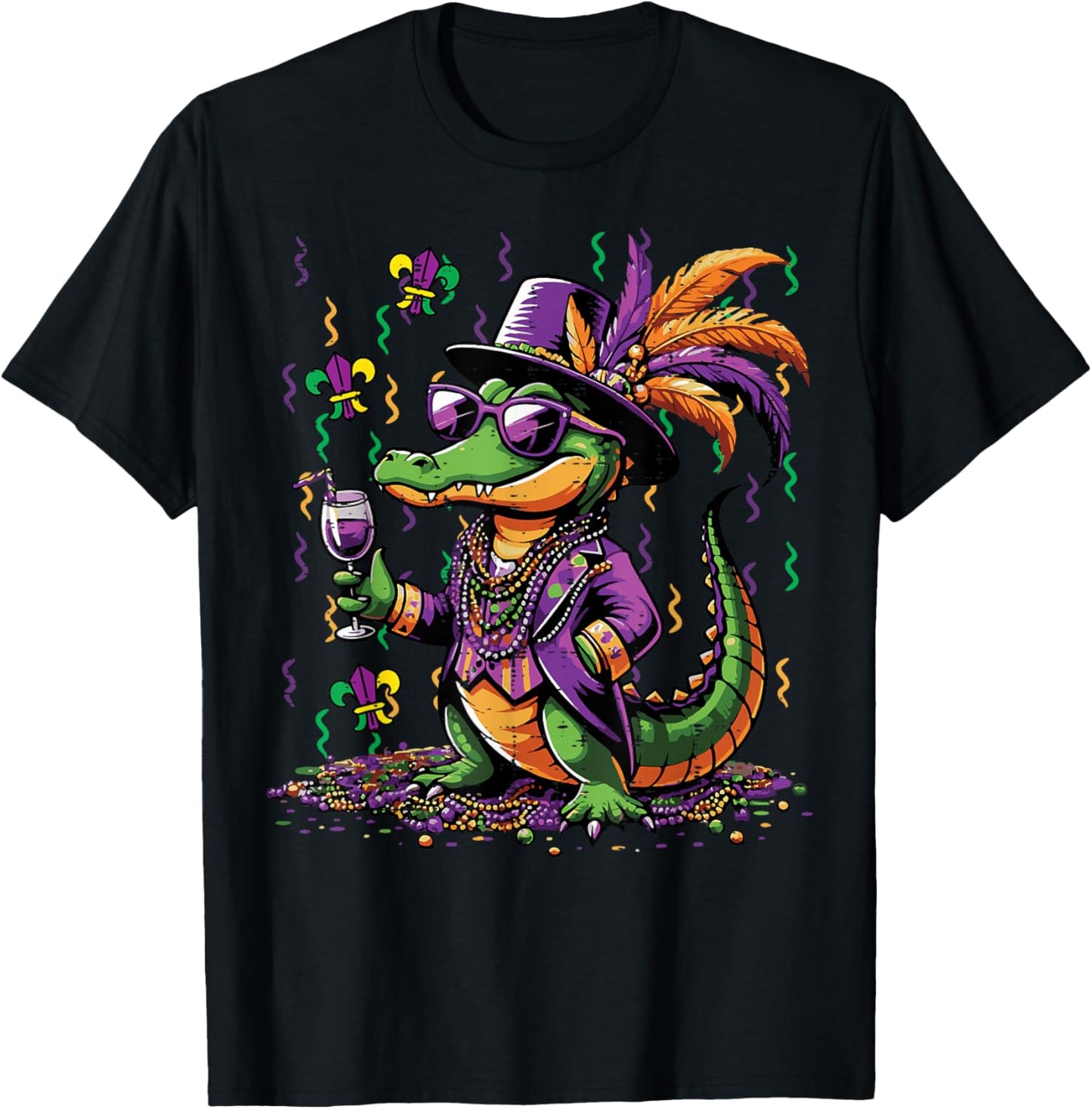 Mardi Gras Alligator Costume Carnival New Orleans Women Men T-Shirt - T-Shirt | Black