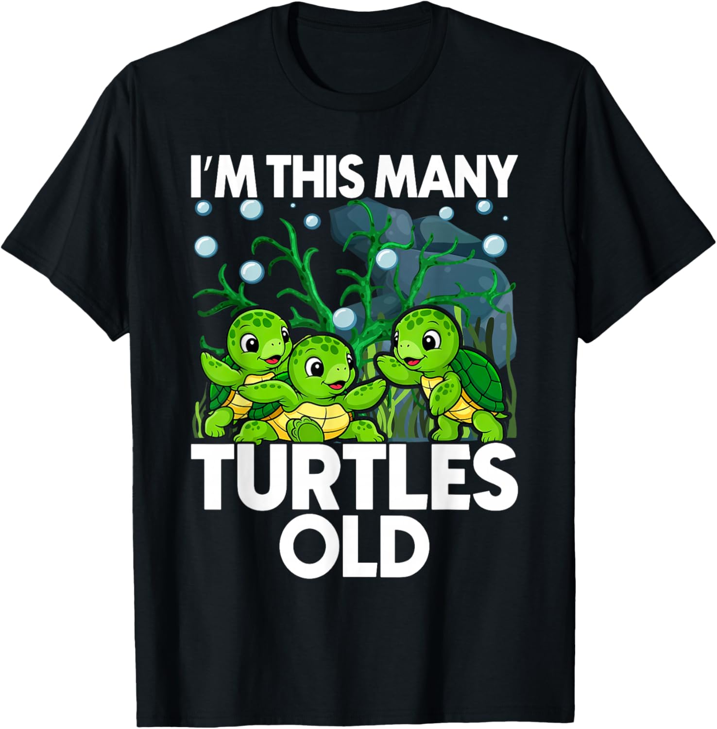 Kids 3 Year Old Boy Sea Turtles 3rd Birthday T-Shirt - T-Shirt | Black