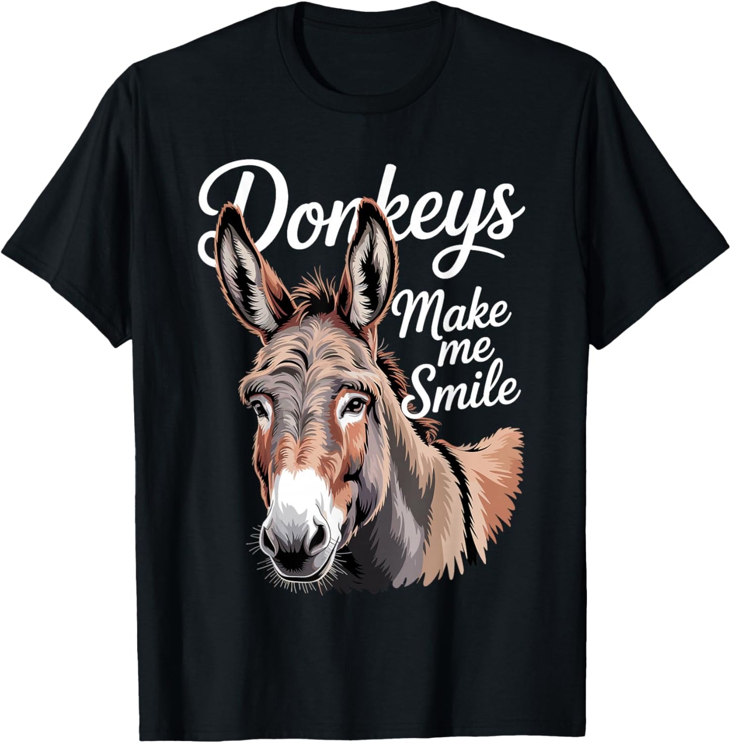Cute Donkey Art Women Kid Safari Animal Donkey Lover T-Shirt - T-Shirt | Black