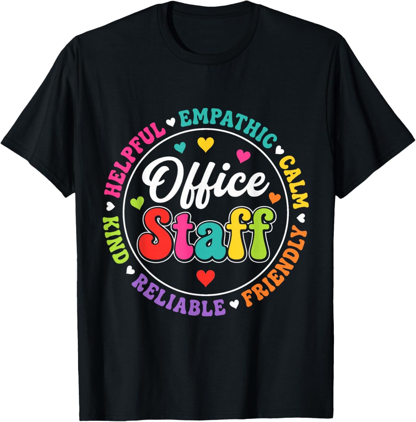 Cute School Secretary Admin Appreciation Front Office Staff T-Shirt - T-Shirt | Black