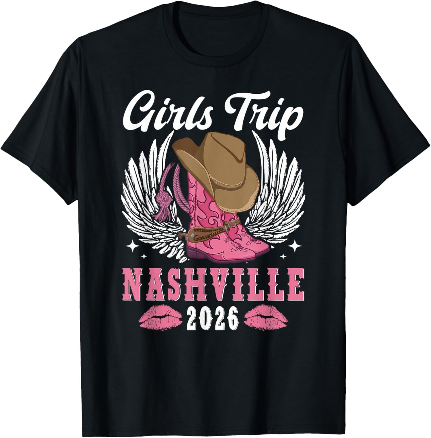 Girls Trip Nashville 2026 Girls Travel Nashville Vacation T-Shirt - T-Shirt | Black