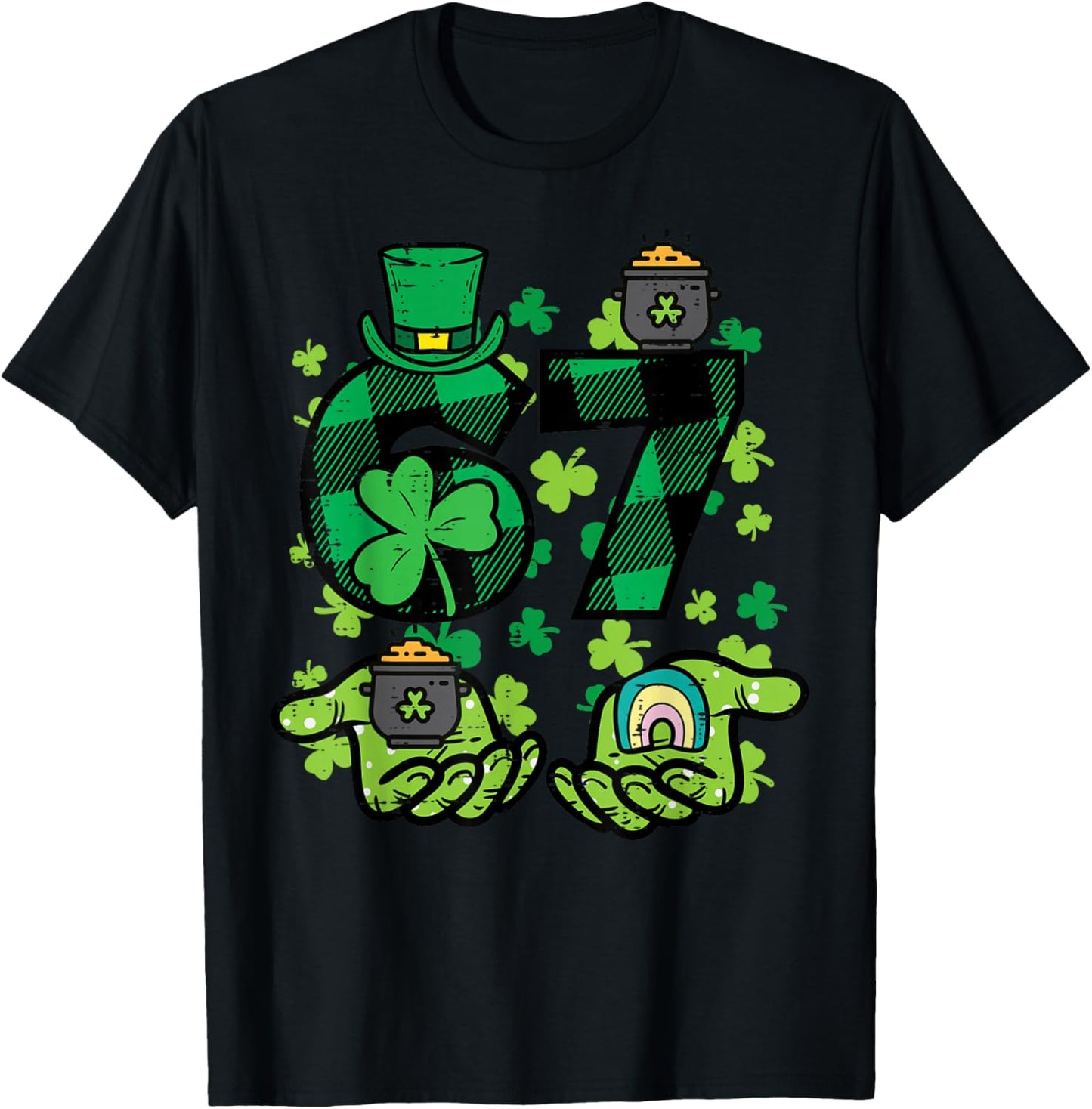6 7 St Patricks Day 67 Paddys Six Seven Meme Boys Kids Youth T-Shirt - T-Shirt | Black
