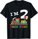 Train Birthday 2 Year Old T-Shirt - T-Shirt | Black