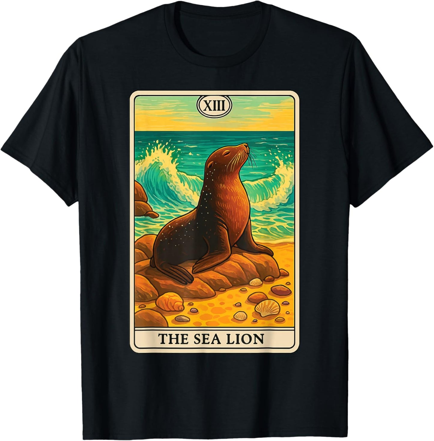 The Sea Lion Tarot Card T-Shirt - T-Shirt | Black