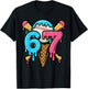 67 Baseball Ice Cream Drip Player Design T-Shirt - T-Shirt | Black