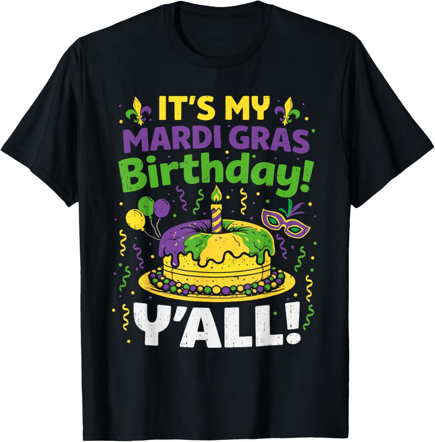 Mardi Gras Birthday Carnival Queen Men Women Boys Girl Kids T-Shirt - T-Shirt | Black