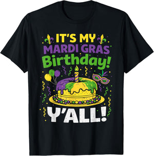 Mardi Gras Birthday Carnival Queen Men Women Boys Girl Kids T-Shirt - T-Shirt | Black