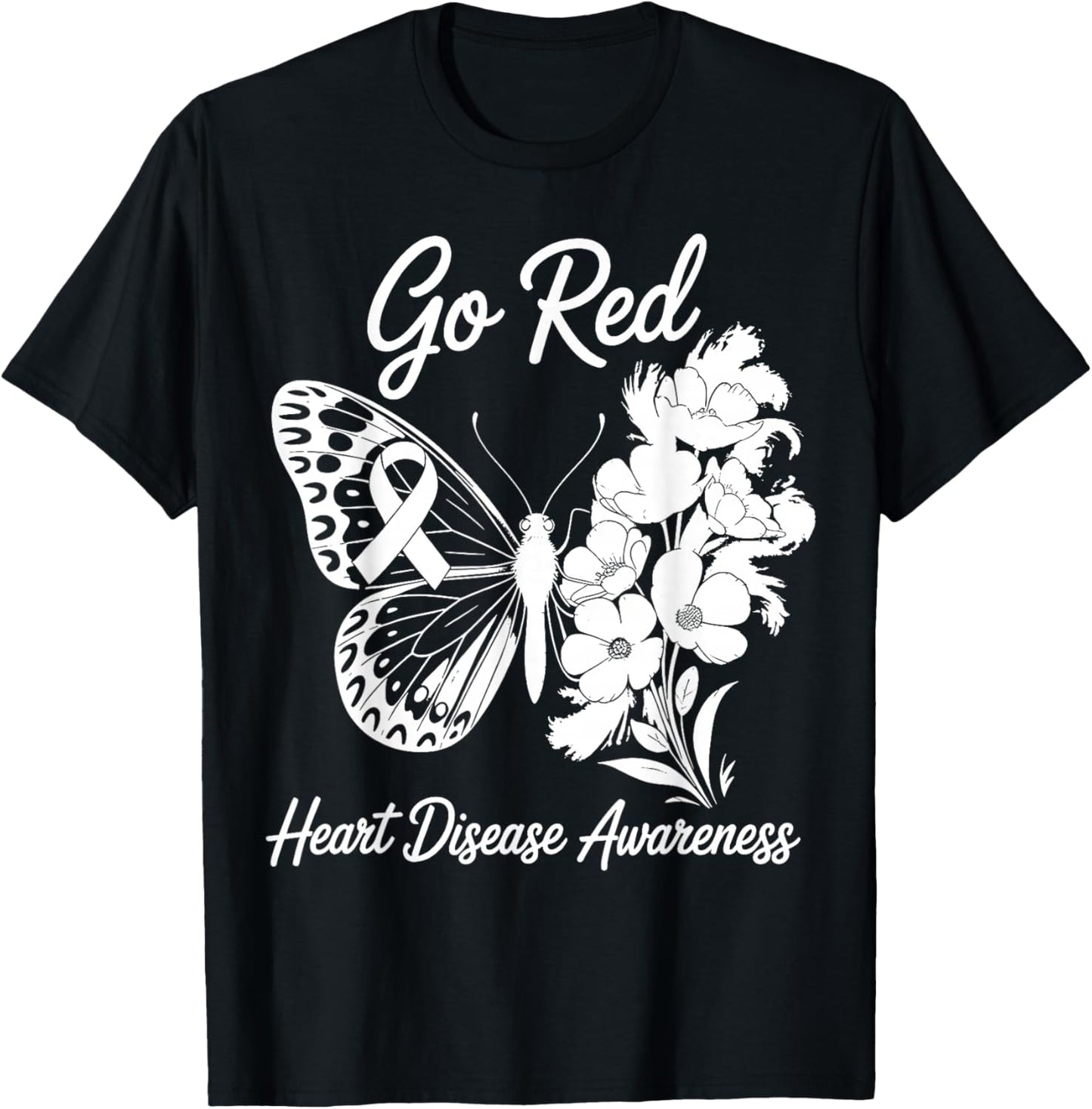 We Go Red Heart Disease Awareness in February Wear Red T-Shirt - T-Shirt | Black