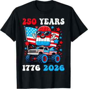 250 Years 250th Anniversary 1776 2026 USA 4th of July Boys T-Shirt - T-Shirt | Black