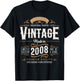 Vintage 2008 Label 18th Birthday Gift Men Women 18 Year Old T-Shirt - T-Shirt | Black