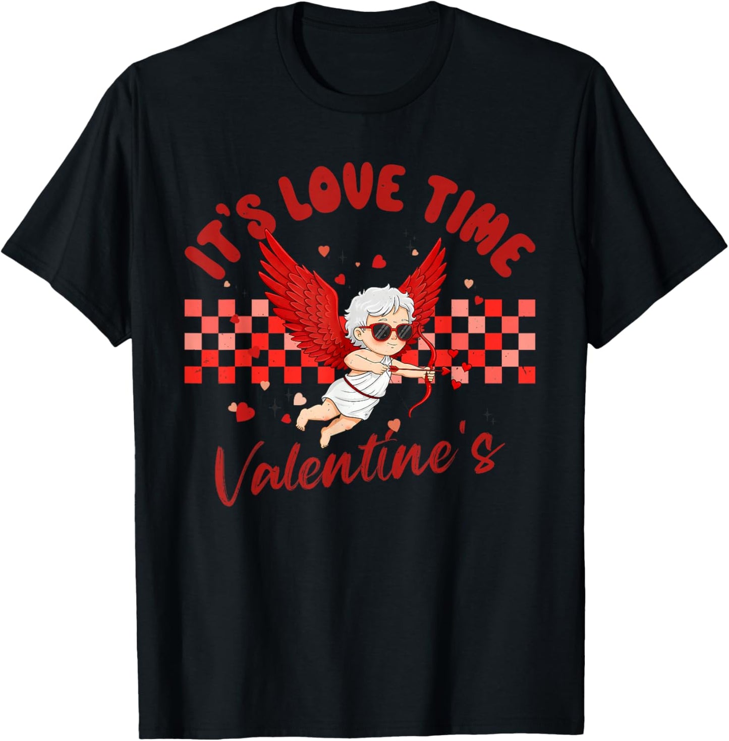 It's Love Time' Cute Cupid Valentine, for Valentine Day Fun T-Shirt - T-Shirt | Black