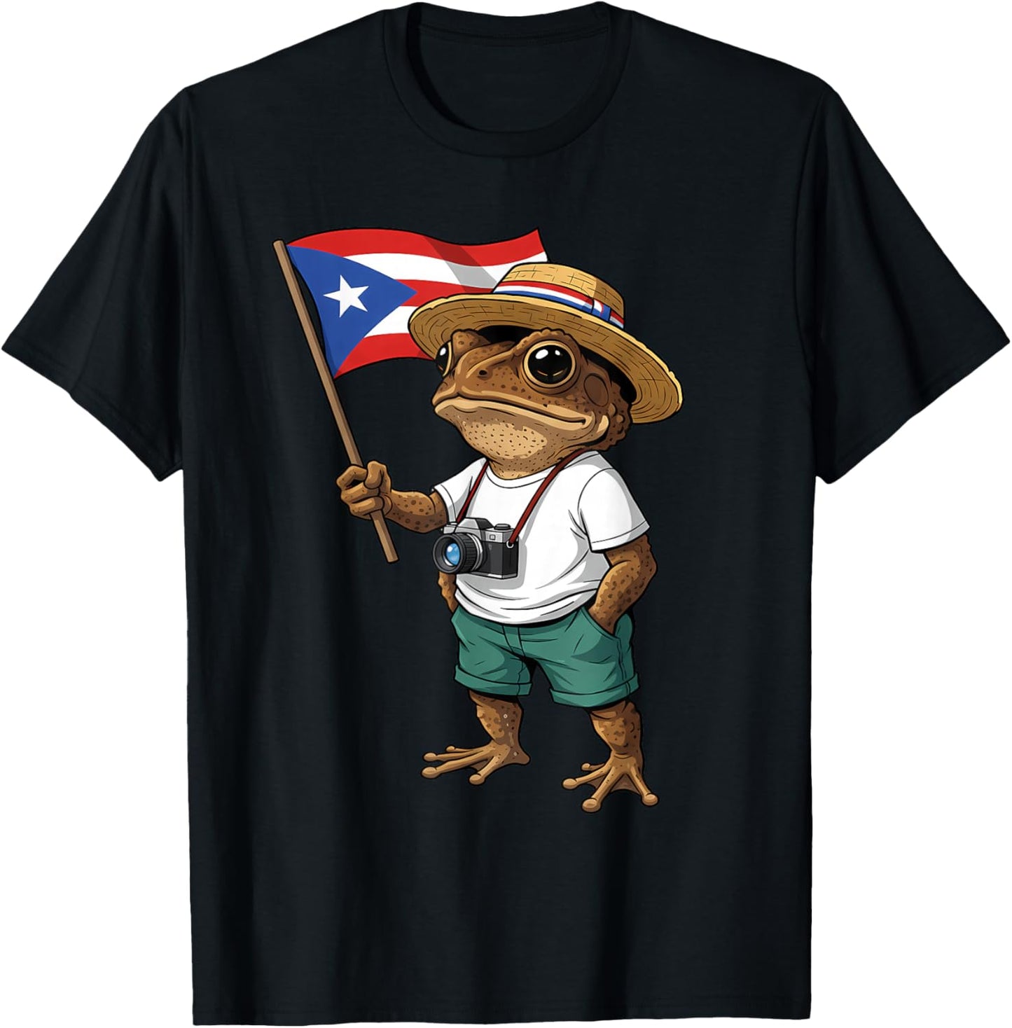Coqui Frog Puerto Rico Flag Puerto Rican Taino Boricua T-Shirt - T-Shirt | Black