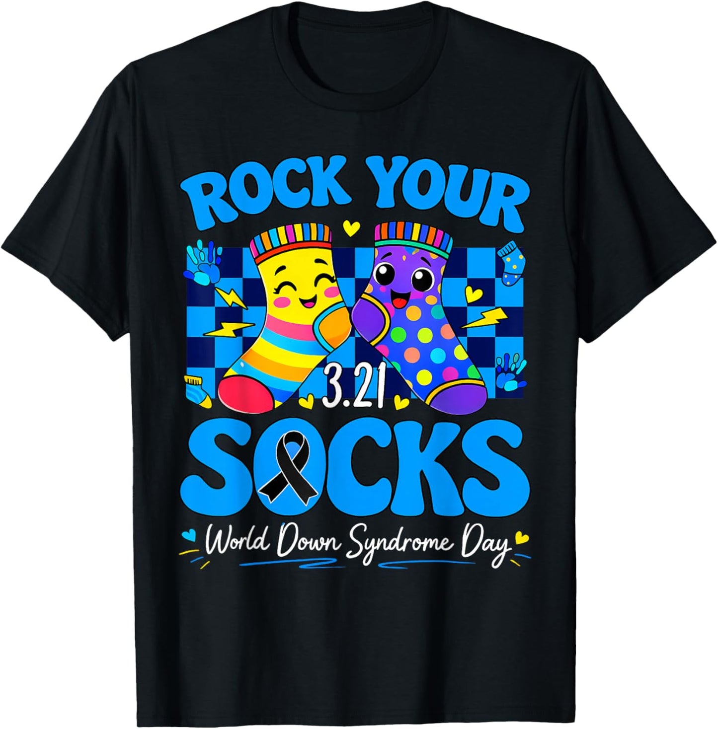 World Down Syndrome Day Rock Your Socks 321 Men Women Kid T-Shirt - T-Shirt | Black