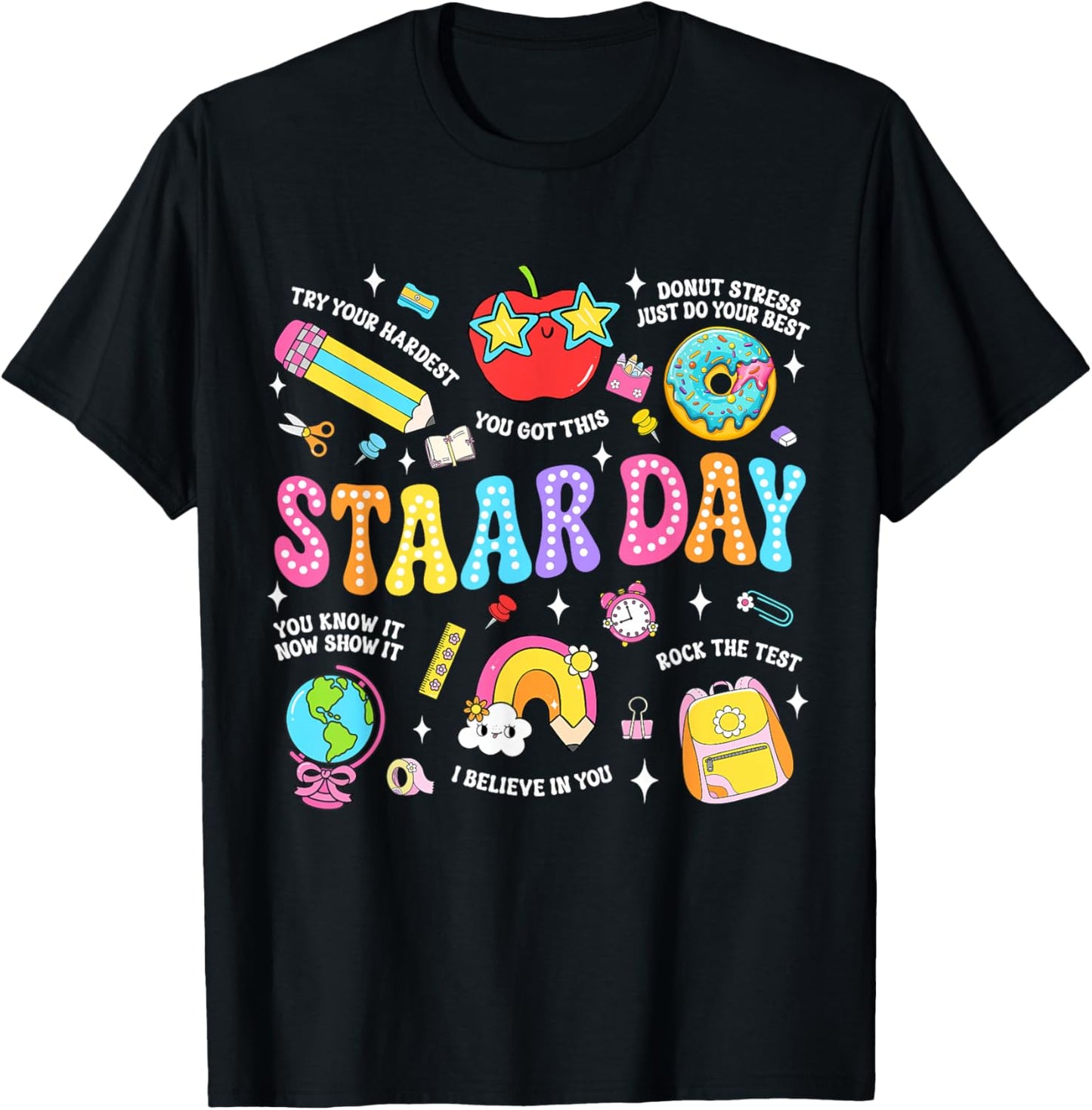 STAAR Day Test Teacher Student Positive Teacher School Squad T-Shirt - T-Shirt | Black