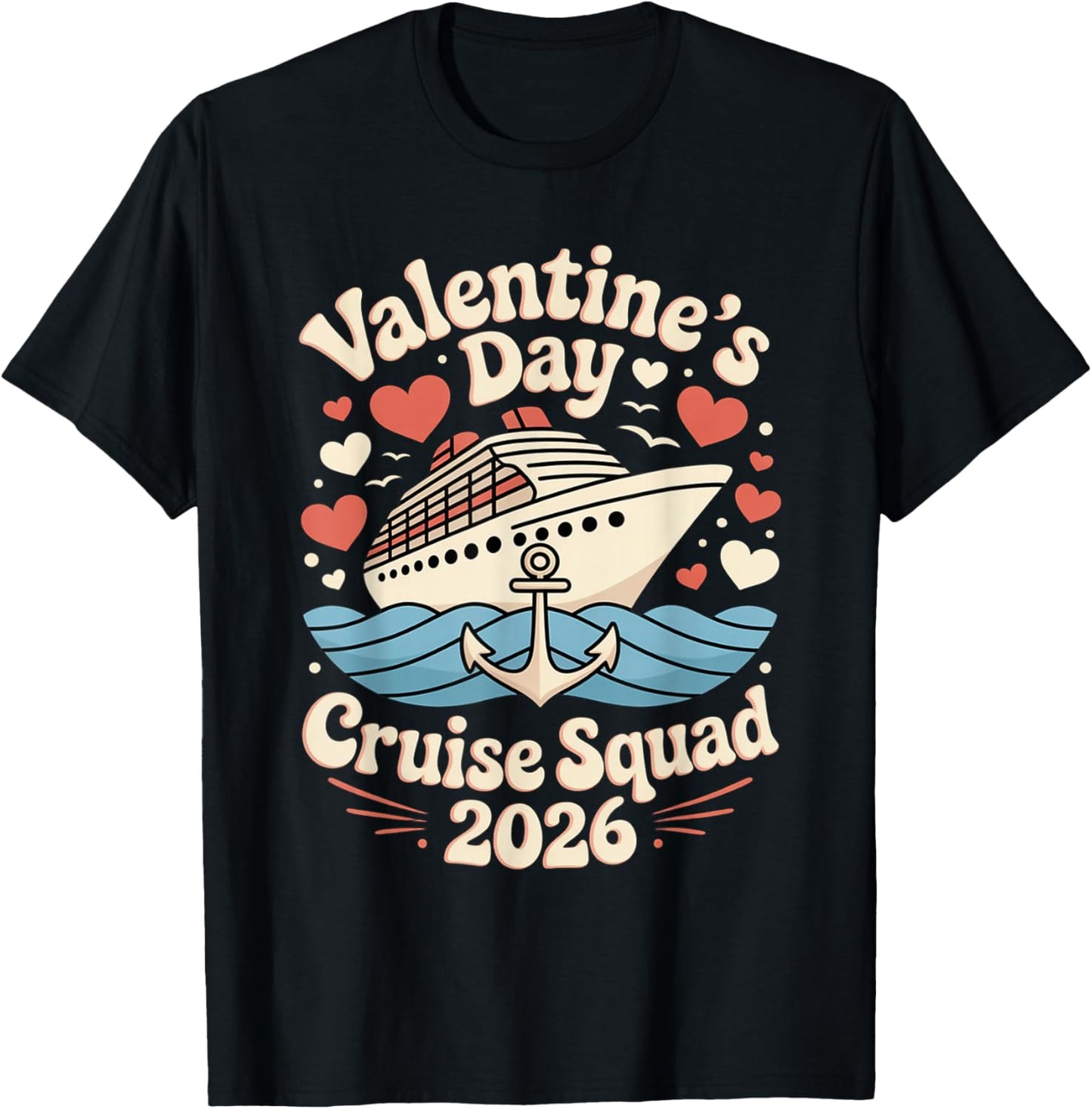 Cute Valentines Day Cruise 2026 Matching Cruise for Couples T-Shirt - T-Shirt | Black