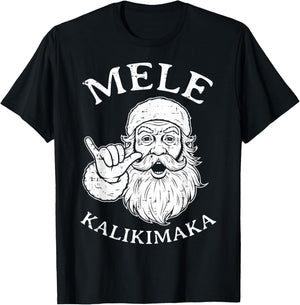 Christmas Hawaii Santa Mele Kalikimaka Xmas Men Women Kids T-Shirt - T-Shirt | Black