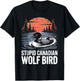 Vintage Stupid Canadian Wolf Bird Cute Loon Sarcastic Animal T-Shirt - T-Shirt | Black