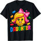 Family Daughter Master Builder Building Brick Blocks Kids T-Shirt - T-Shirt | Black