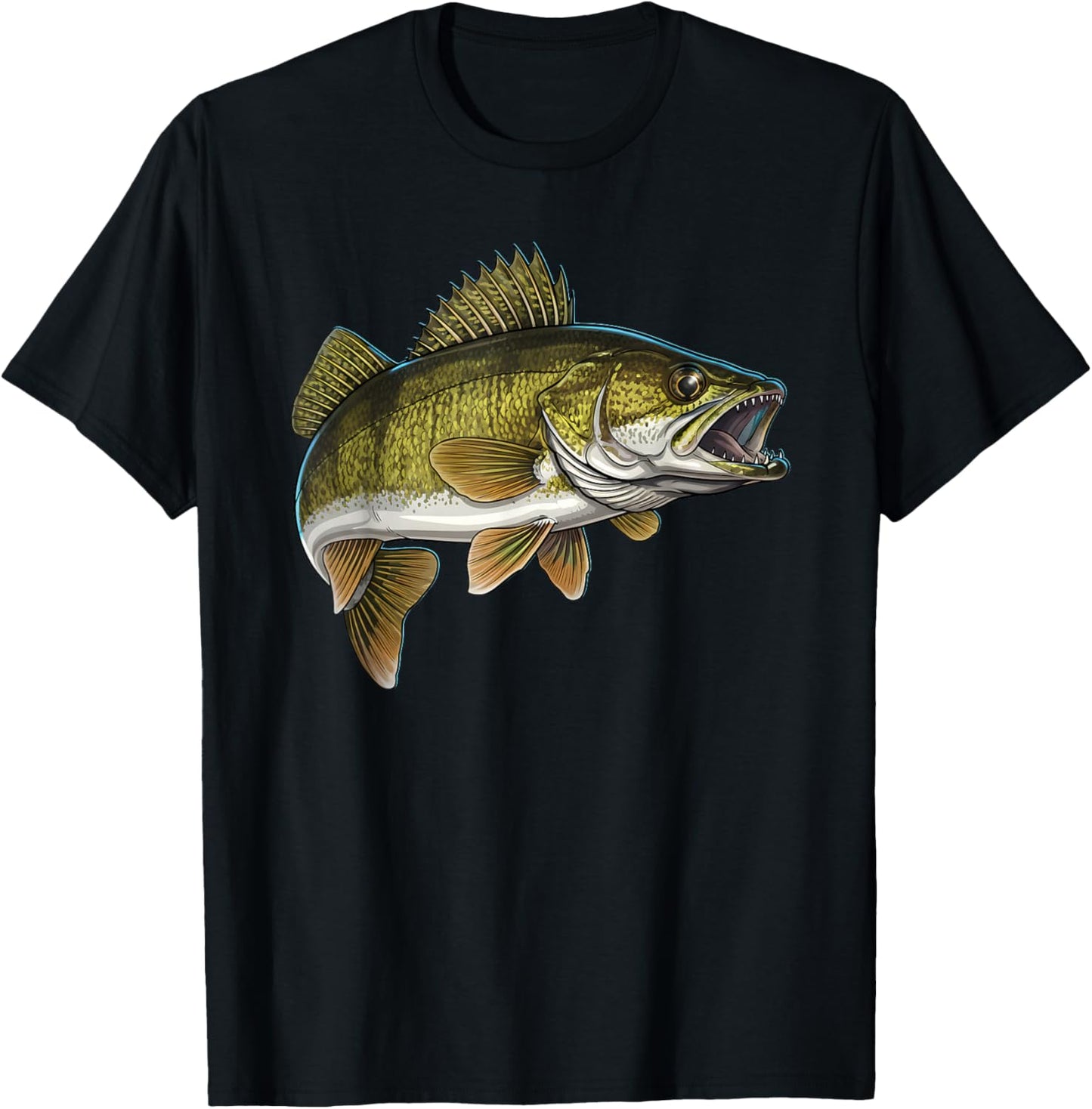 Walleye Fish Art Walleye Fishing T-Shirt - T-Shirt | Black