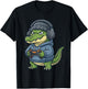 Funny Alligator Gaming Video Games Animal Gamer Kids T-Shirt - T-Shirt | Black