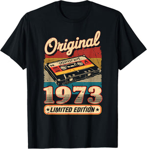 52th Birthday Retro Vintage 1973 Men Women T-Shirt - T-Shirt | Black