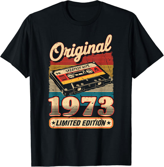 52th Birthday Retro Vintage 1973 Men Women T-Shirt - T-Shirt | Black