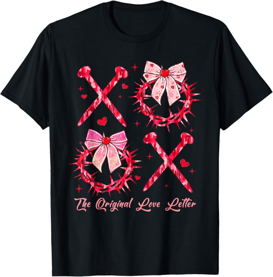 The Original Love Letters Valentine XOXO Heart T-Shirt - T-Shirt | Black