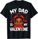 Dad is My Valentine African American Kids Valentine's Day T-Shirt - T-Shirt | Black