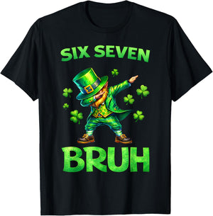 Kids st Patricks Day 67 Leprechaun Dab Six Seven Bruh Boys T-Shirt - T-Shirt | Black