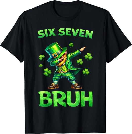 Kids st Patricks Day 67 Leprechaun Dab Six Seven Bruh Boys T-Shirt - T-Shirt | Black