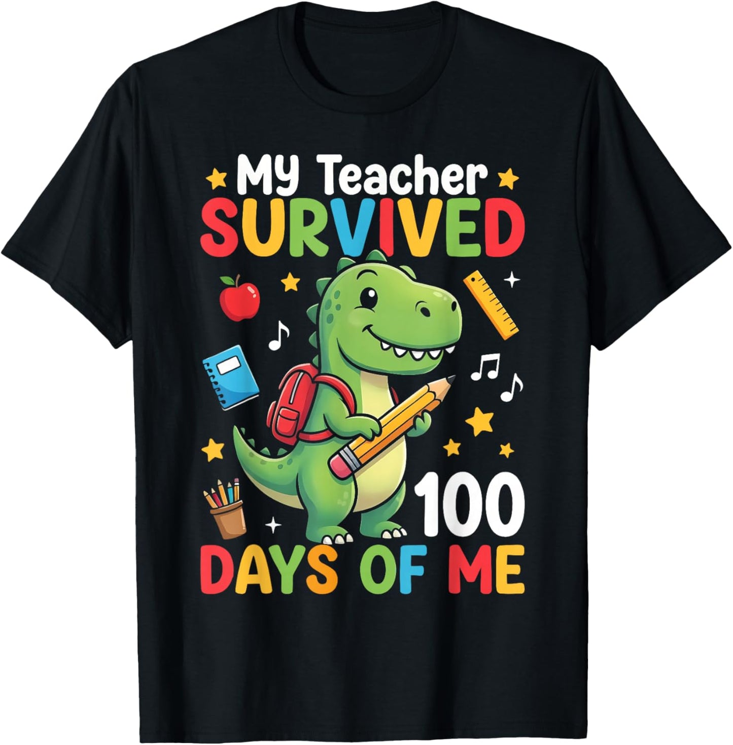 100th Day of School My Teacher Survived 100 Days of Me Boys T-Shirt - T-Shirt | Black