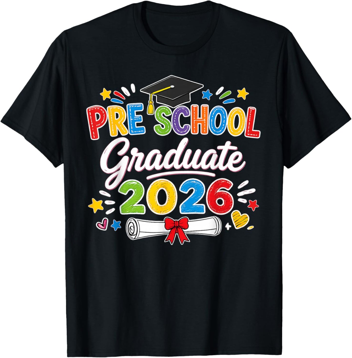 Preschool Graduate 2026 Pre K Grad Funny School Graduation T-Shirt - T-Shirt | Black