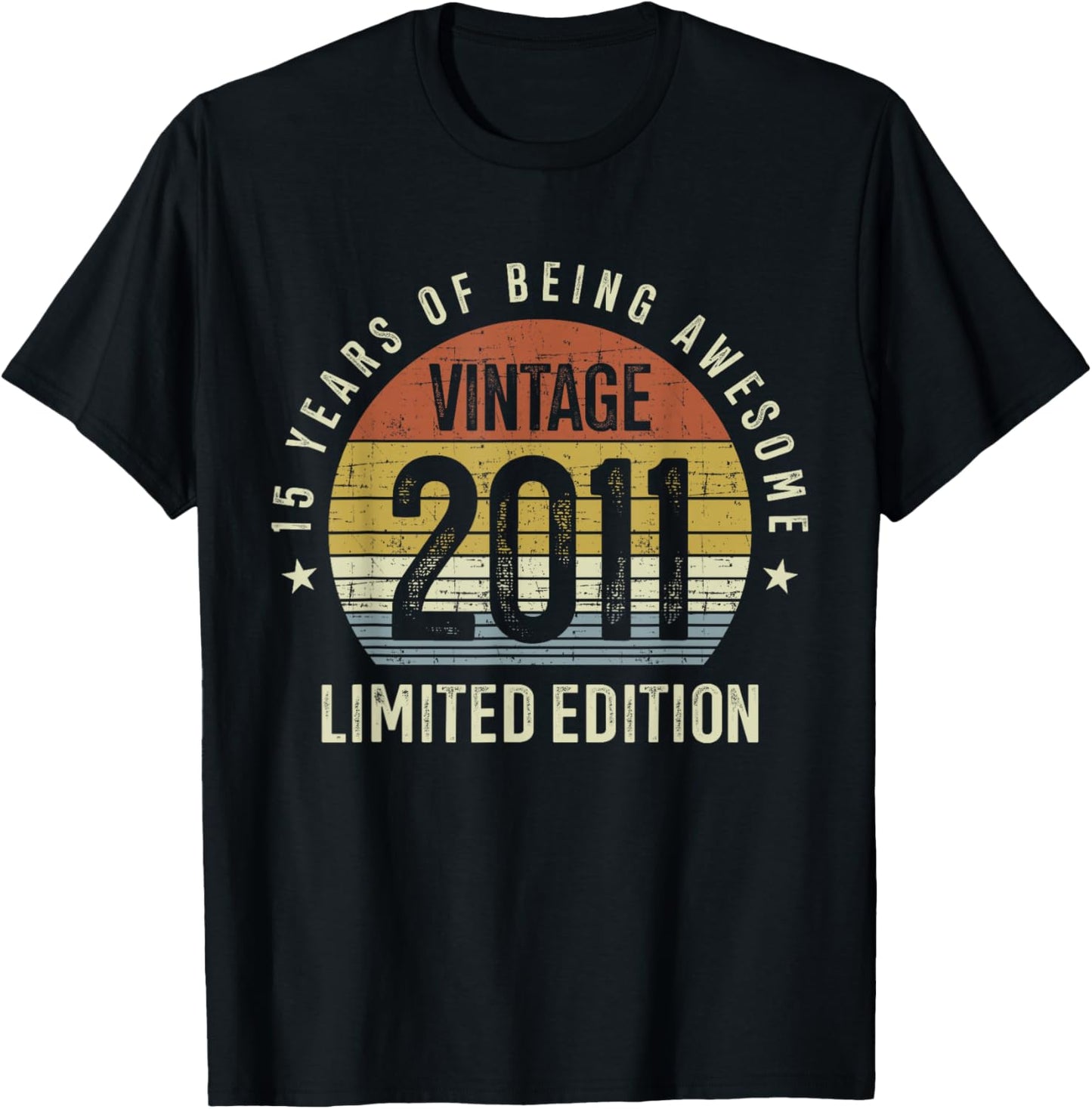 15th Birthday Vintage 2011 Limited Edition 15 Years Old T-Shirt - T-Shirt | Black