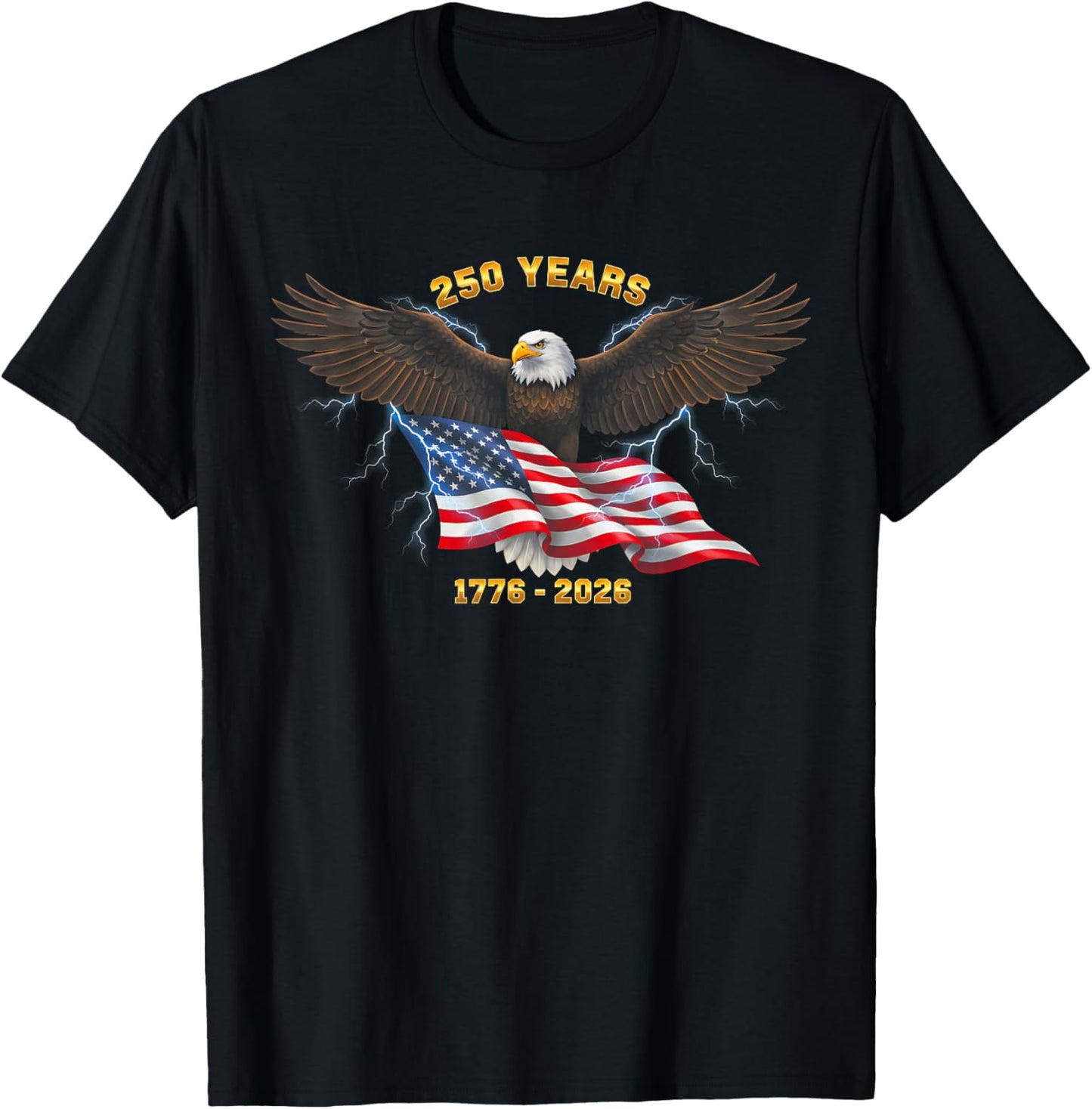 250th Birthday 250 Years USA 1776 2026 T-Shirt - T-Shirt | Black