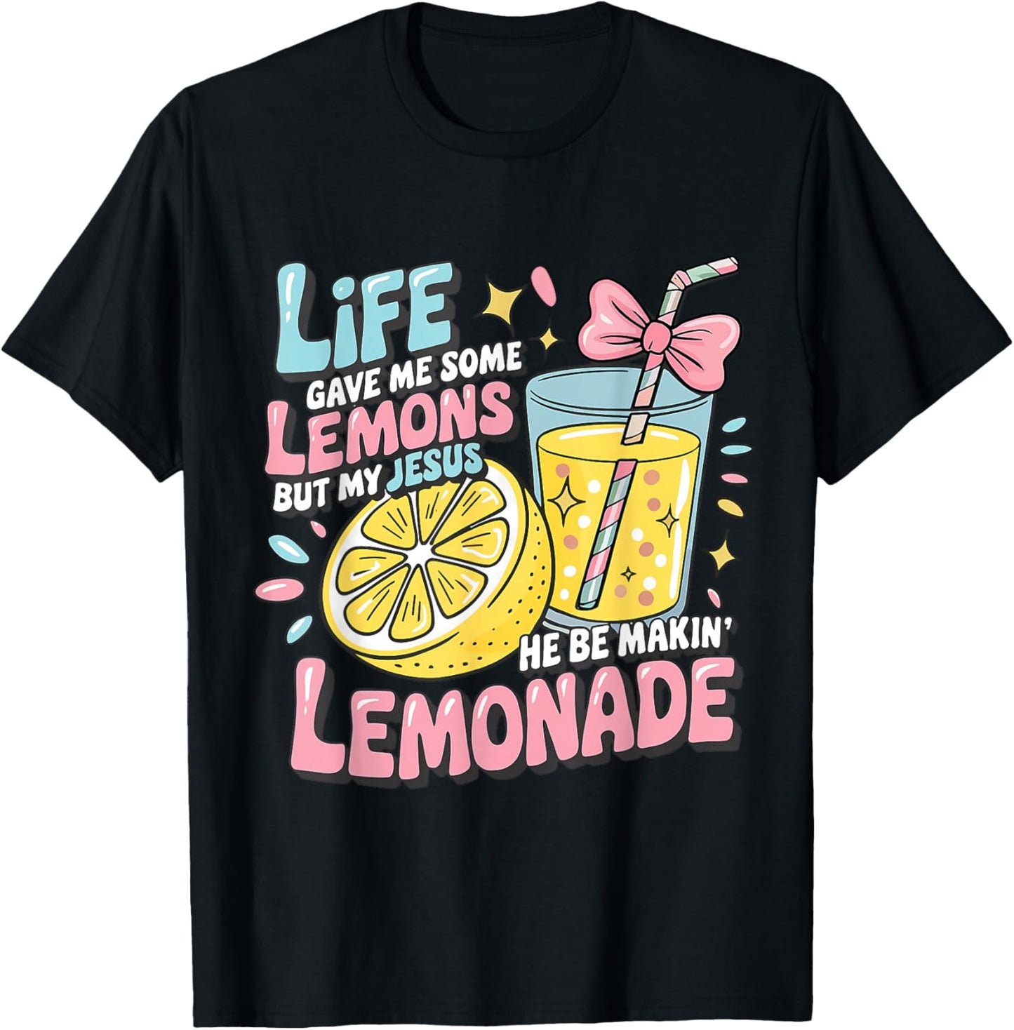 Life Gave Me Lemon But My Jesus Makin Lemonade Christian Kid T-Shirt - T-Shirt | Black