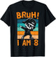 Bruh I Am 8 Year Old Dabbing Boy 8th Birthday Decorations T-Shirt - T-Shirt | Black