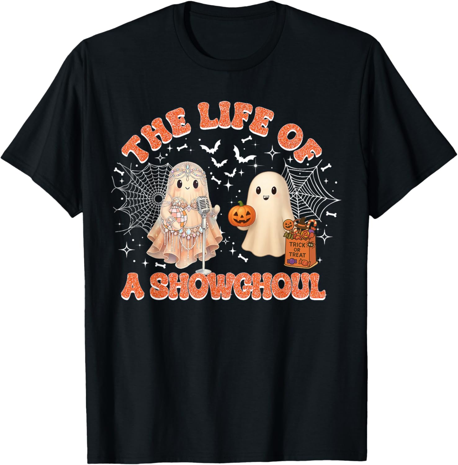 The Life of a Show Ghoul Retro Halloween Show Ghosts Girl T-Shirt - T-Shirt | Black