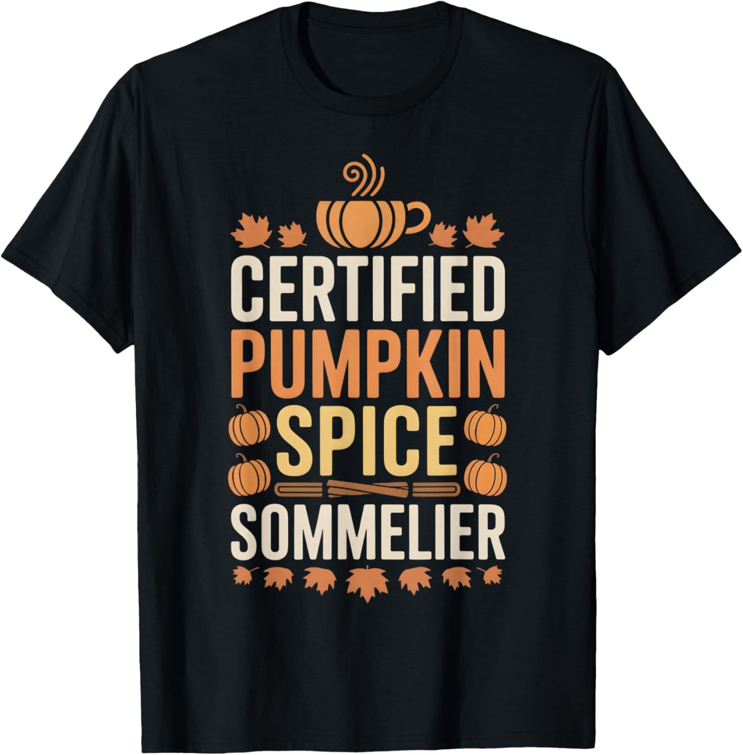 Pumpkin Spice Fall Coffee Lover Autumn Drink T-Shirt - T-Shirt | Black