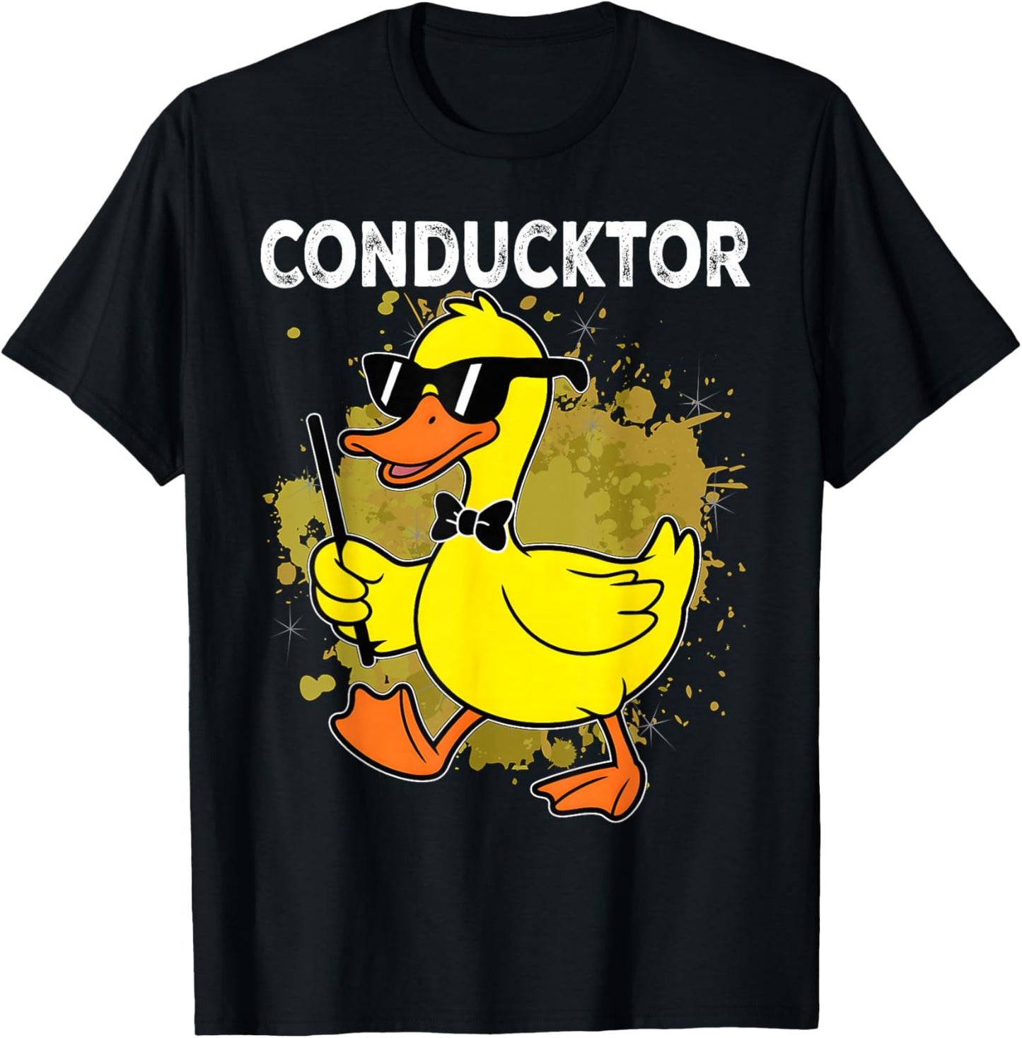 Conducktor Funny Duck Music Pun Orchestra Design T-Shirt - T-Shirt | Black