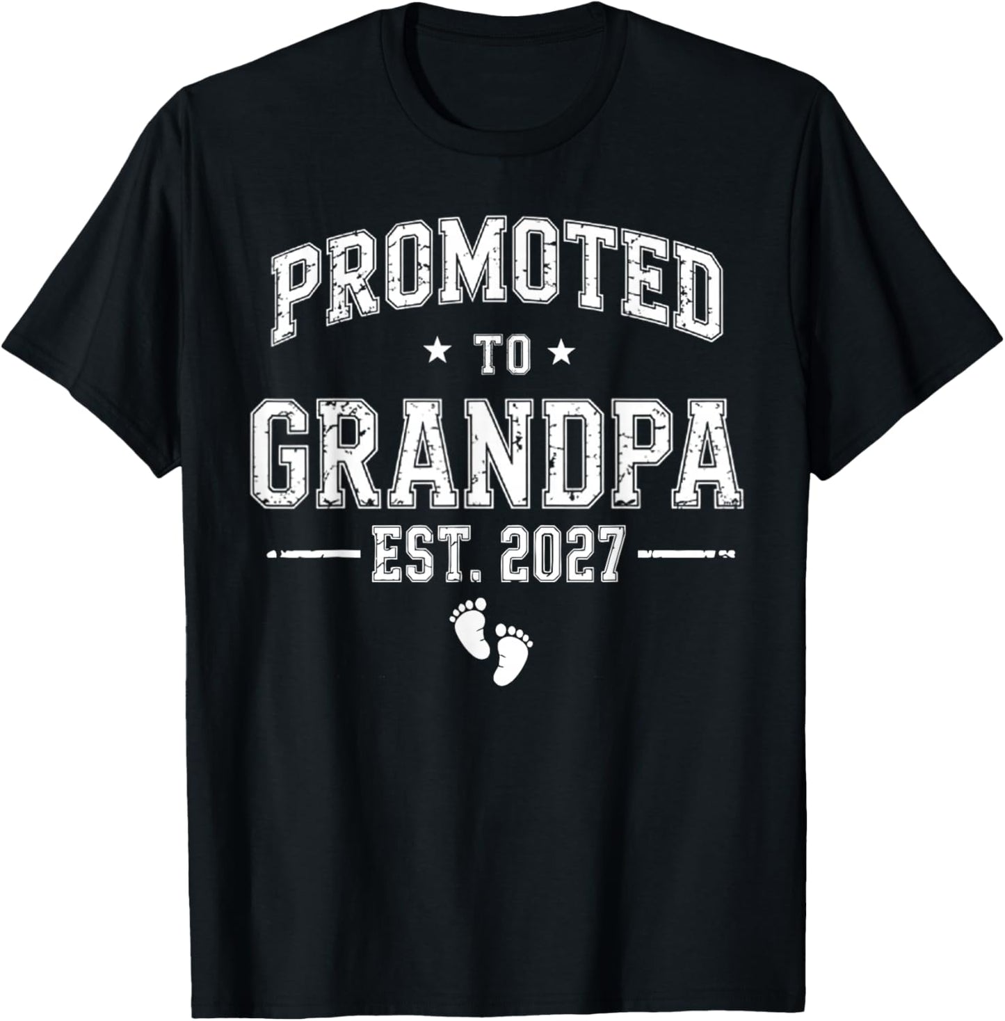 Grandpa Est 2027 First Grandpa 2027 Promoted to Grandpa 2027 T-Shirt - T-Shirt | Black