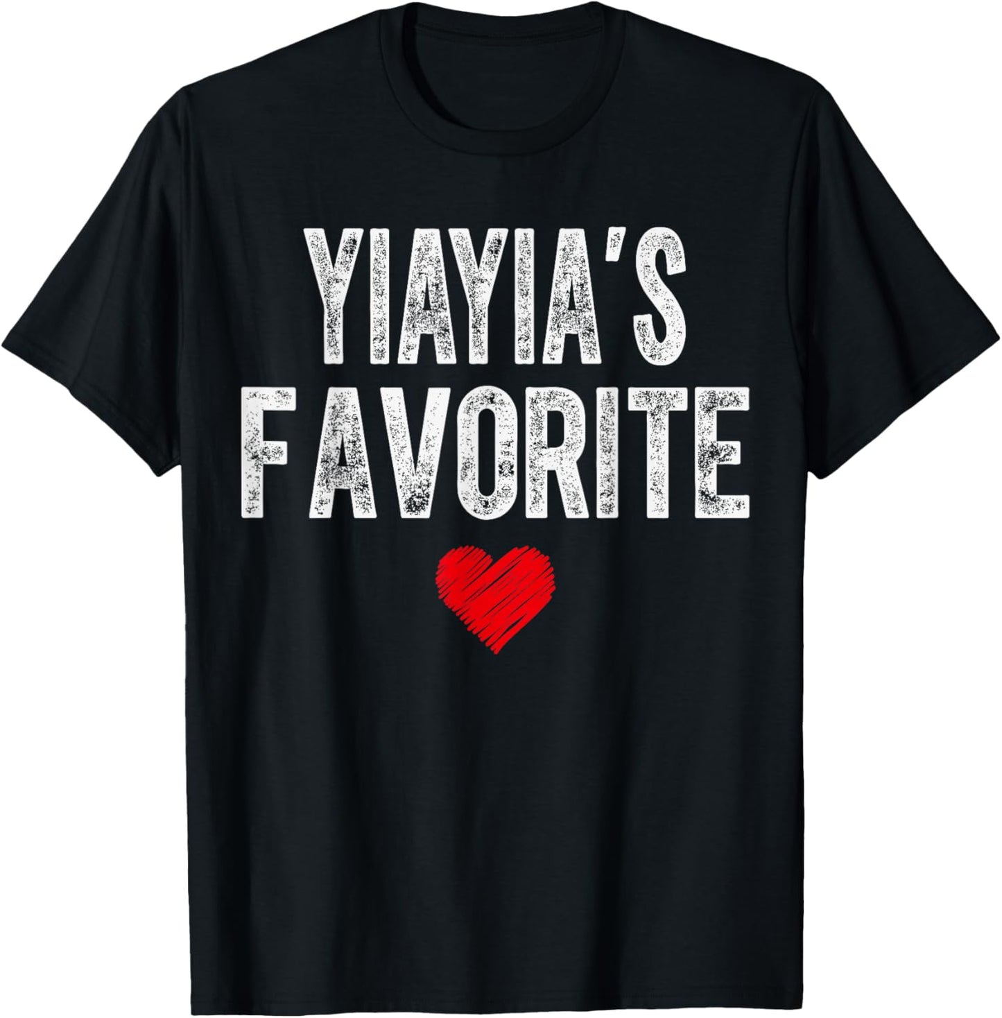 Yiayia’S Favorite Heart Graphic Mothers Day Grandchild T-Shirt - T-Shirt | Black