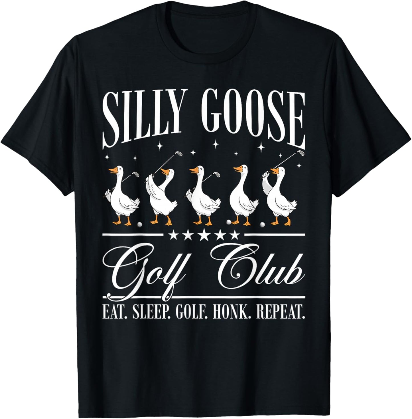 Silly Goose Golf Club Funny Goose Golf Lovers T-Shirt - T-Shirt | Black